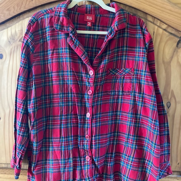 Women Family PJs red green plaid flannel 2 piece pajamas size 2X - Picture 1 of 11